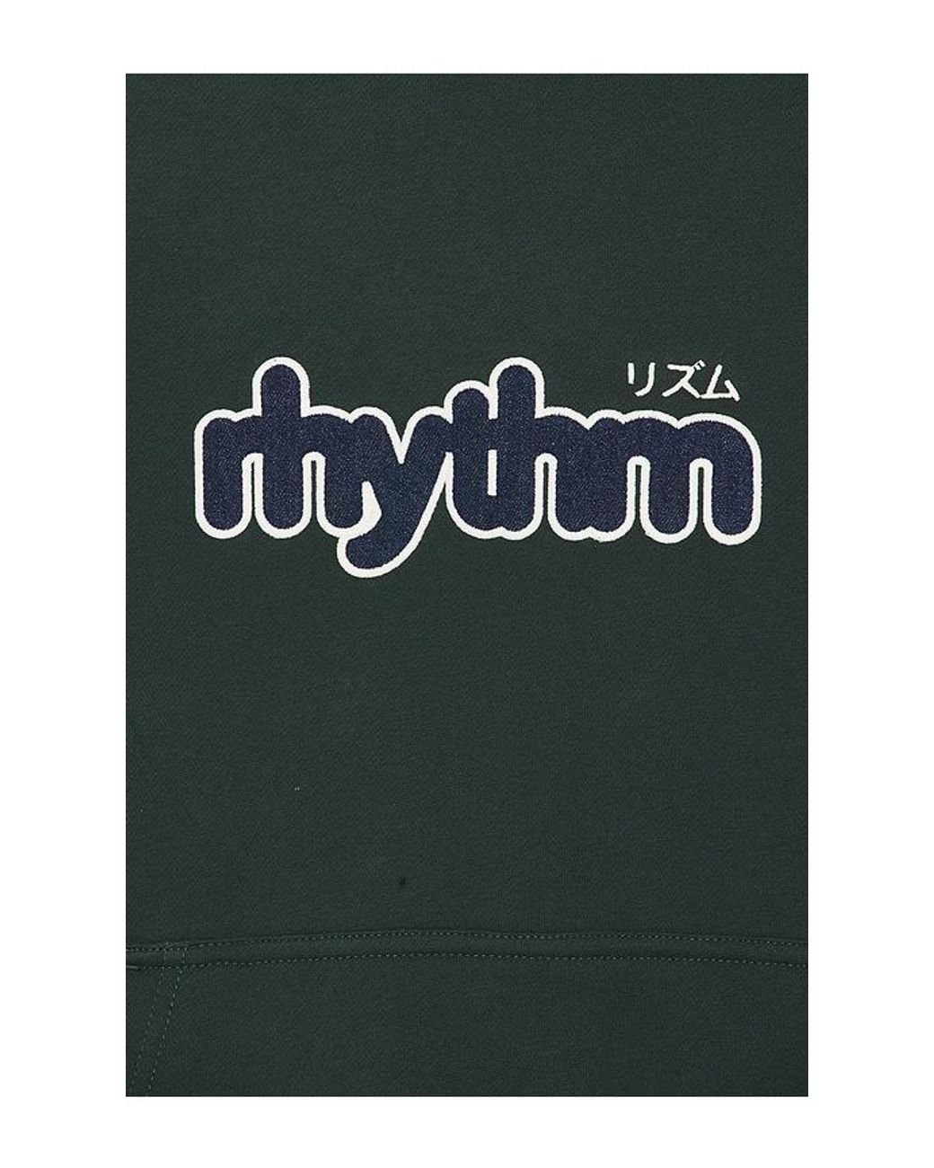 Rhythm Green Applique Fleece Hoodie for men