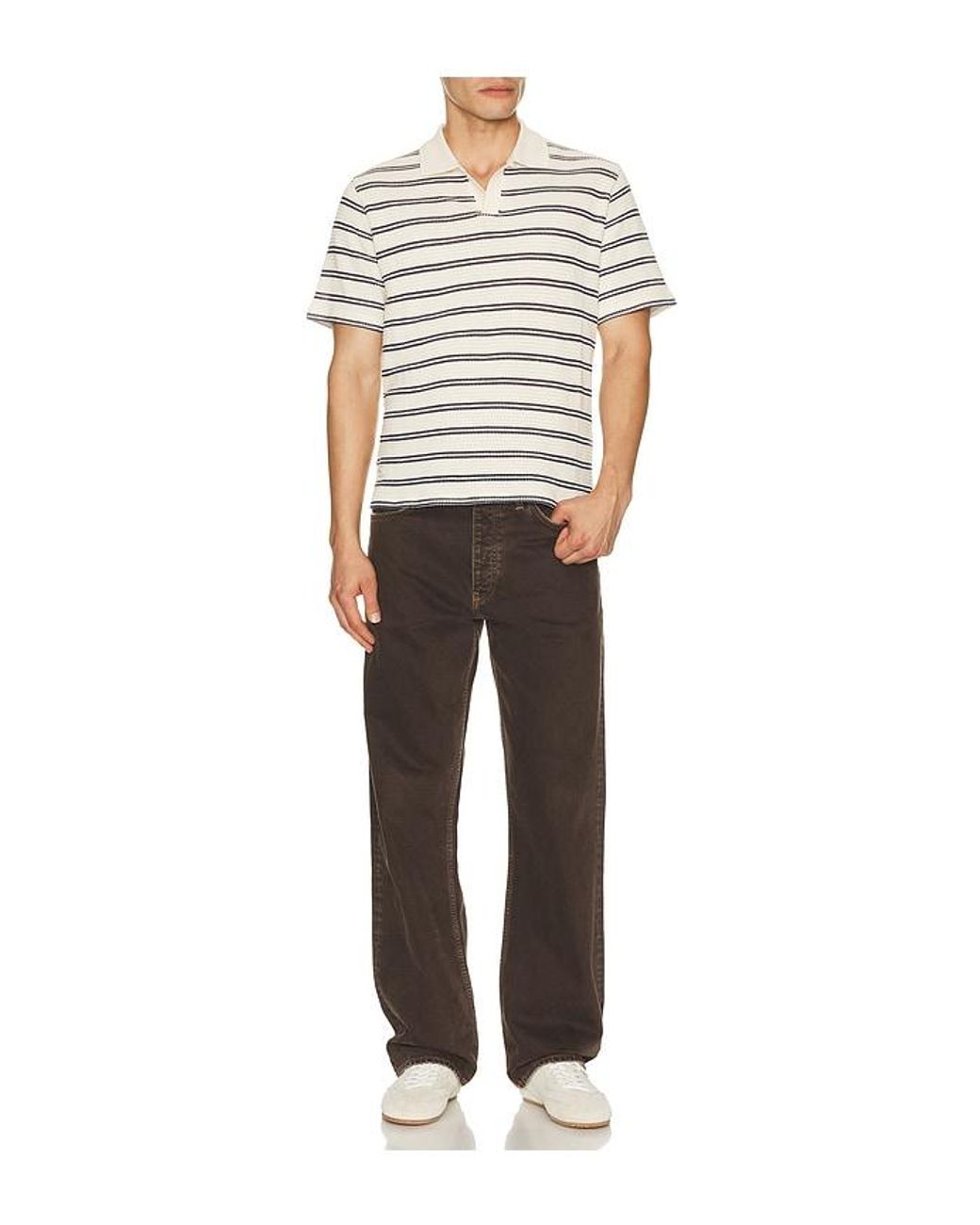Percival Multicolor Moore Open Collar Polo for men