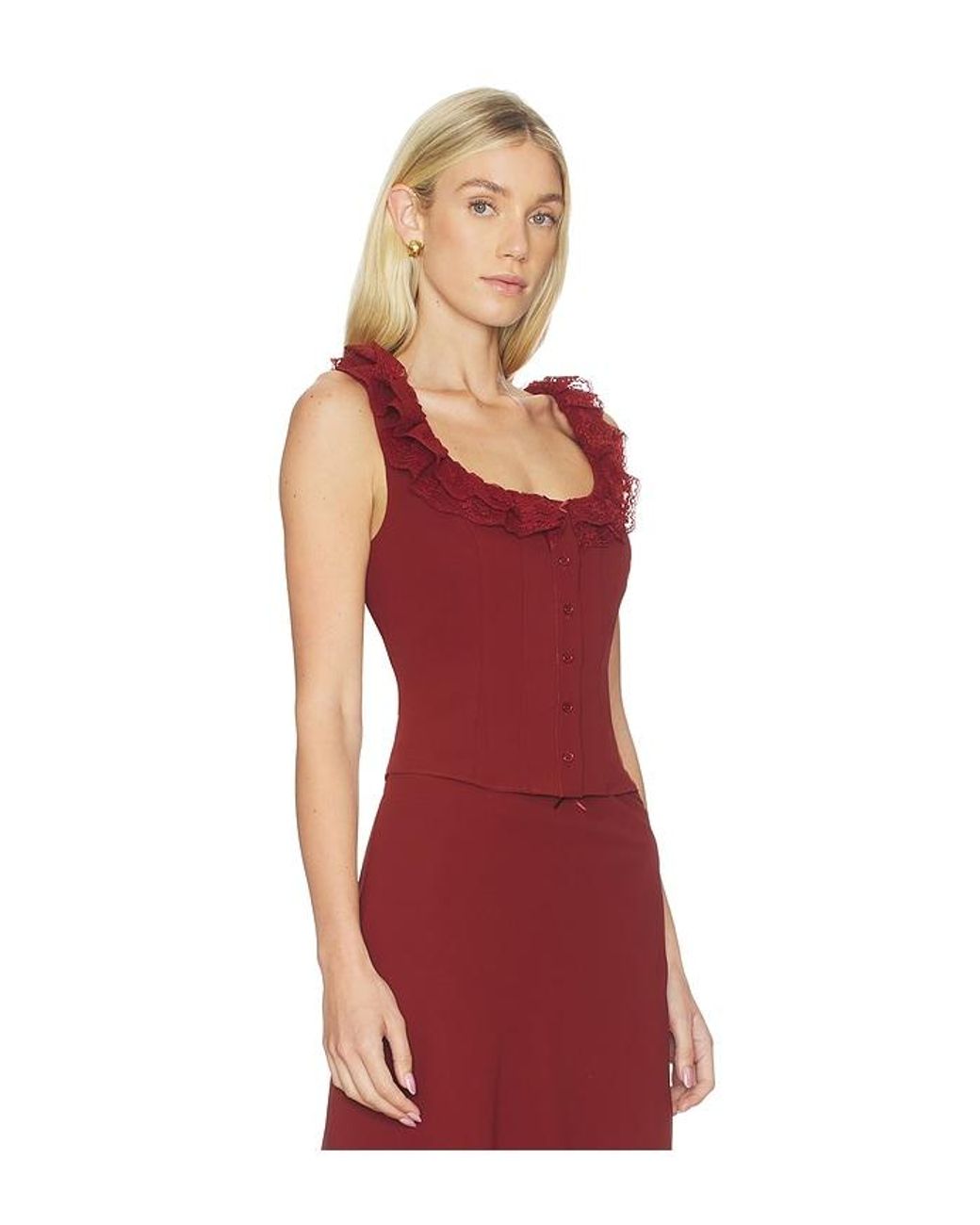 Astr Red Sleeveless Top