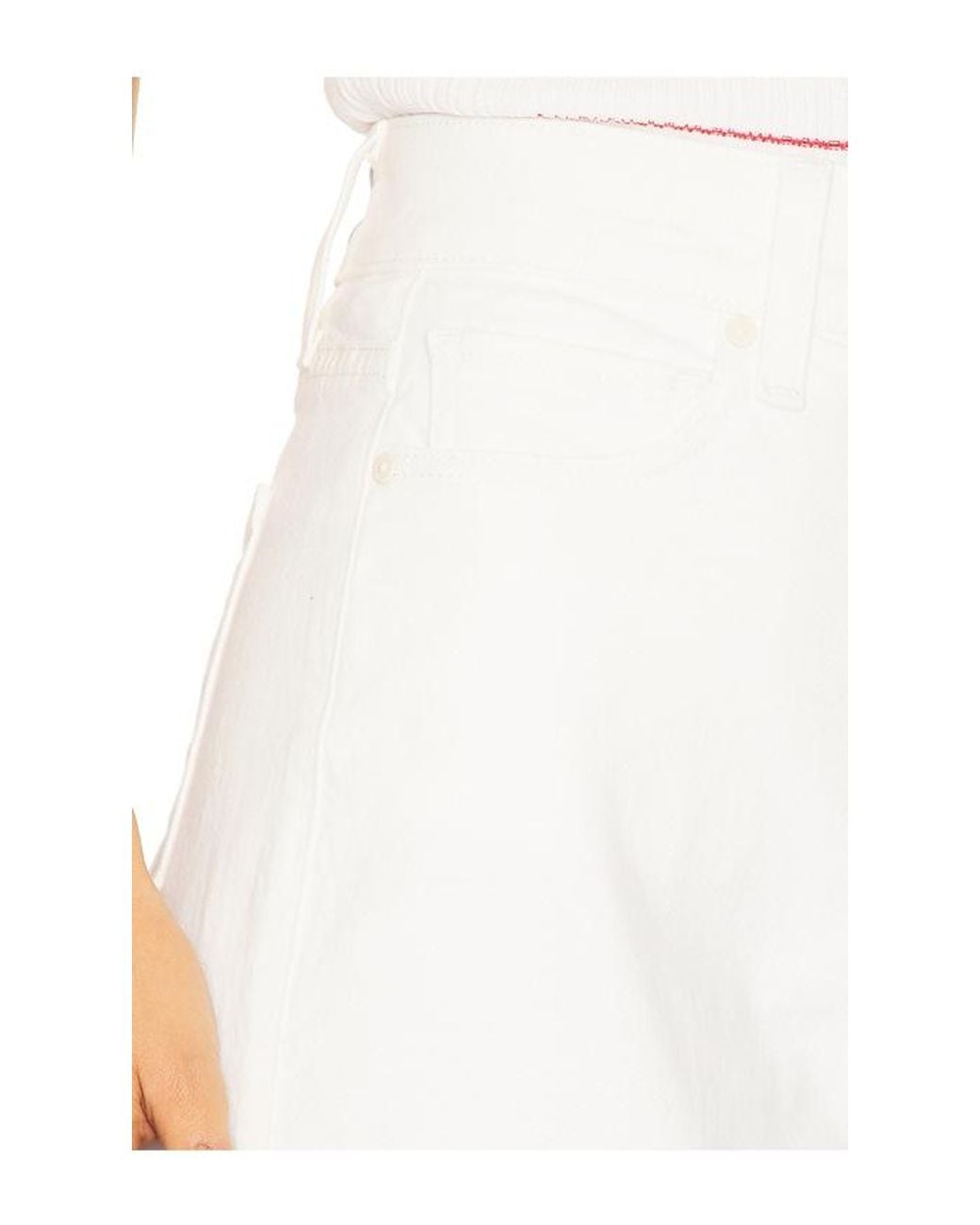 PAIGE White Anessa Petite Undone Hem Jeans