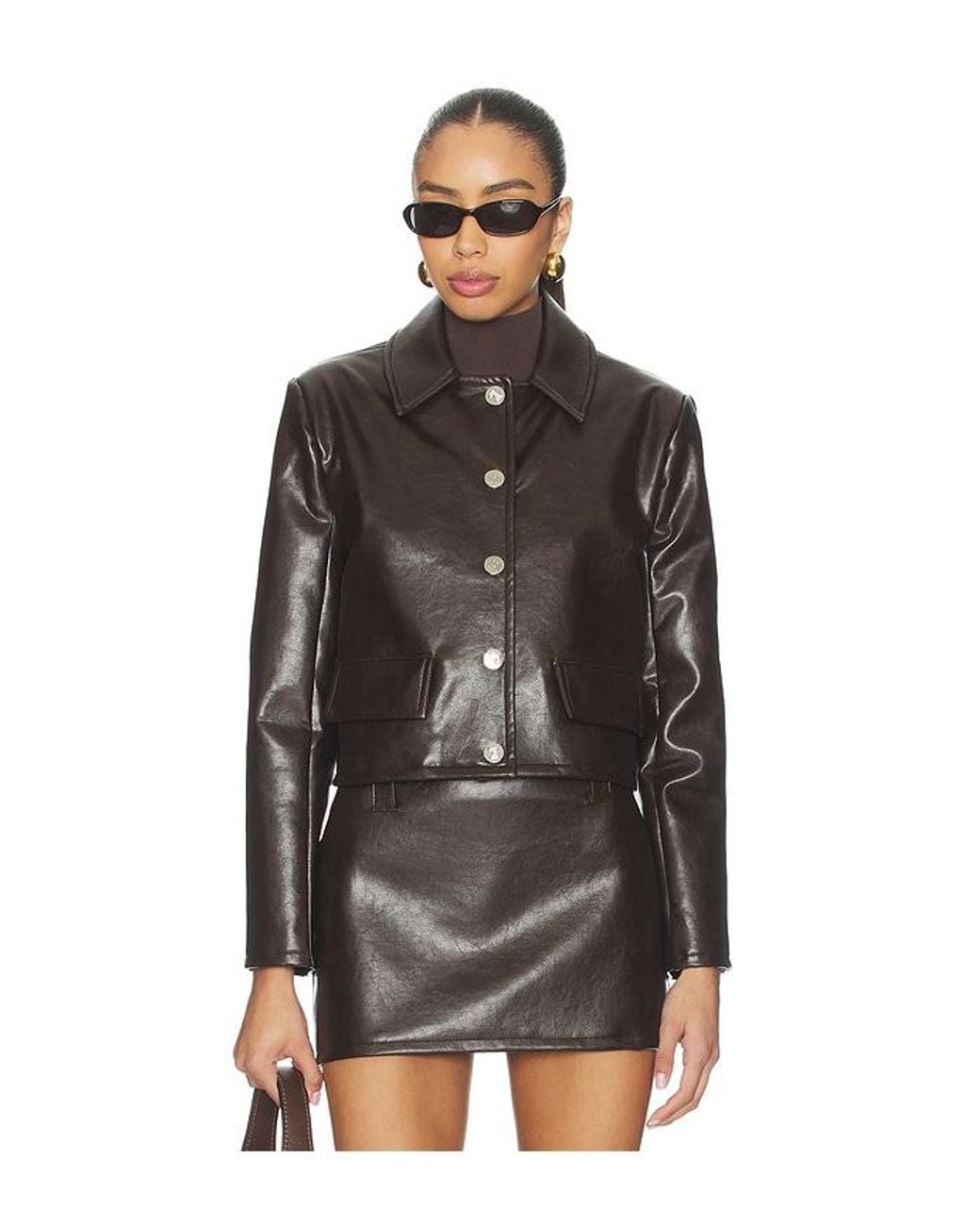 Milkwhite Black Cropped Faux Leather Jacket