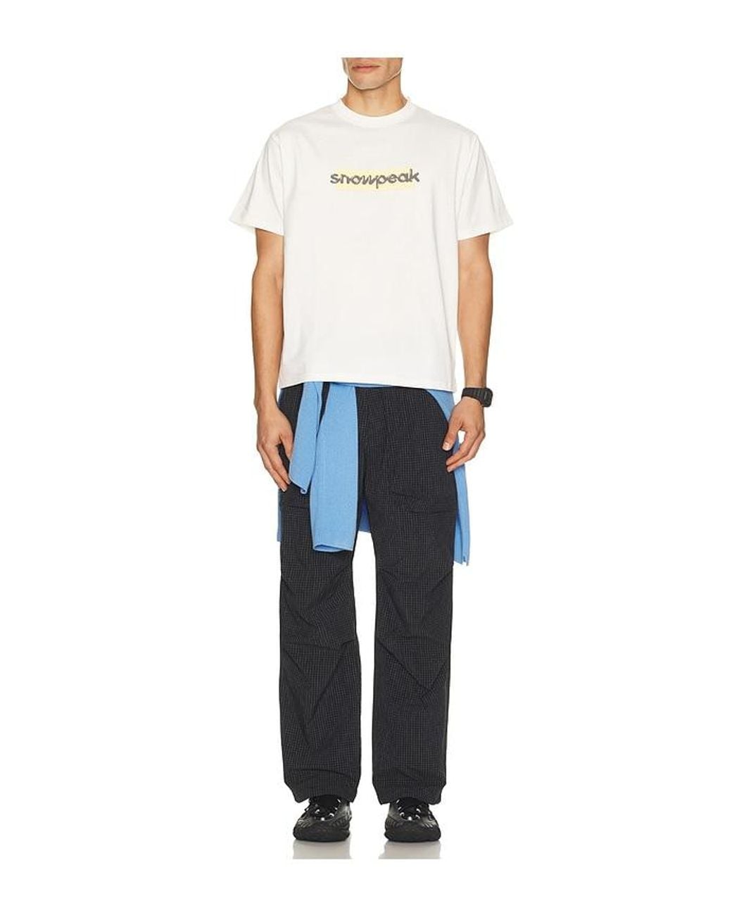Snow Peak Black Kasuri Ripstop Pants for men