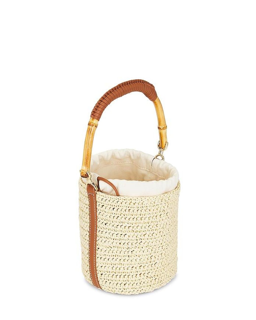 Self-Portrait Metallic Soft Raffia Bucket Bag