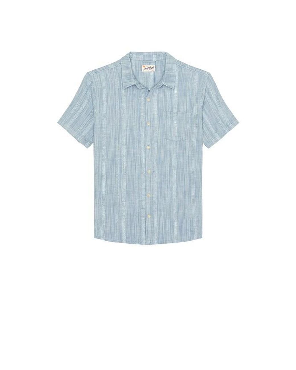 Marine Layer Blue Classic Stretch Selvage Shirt for men