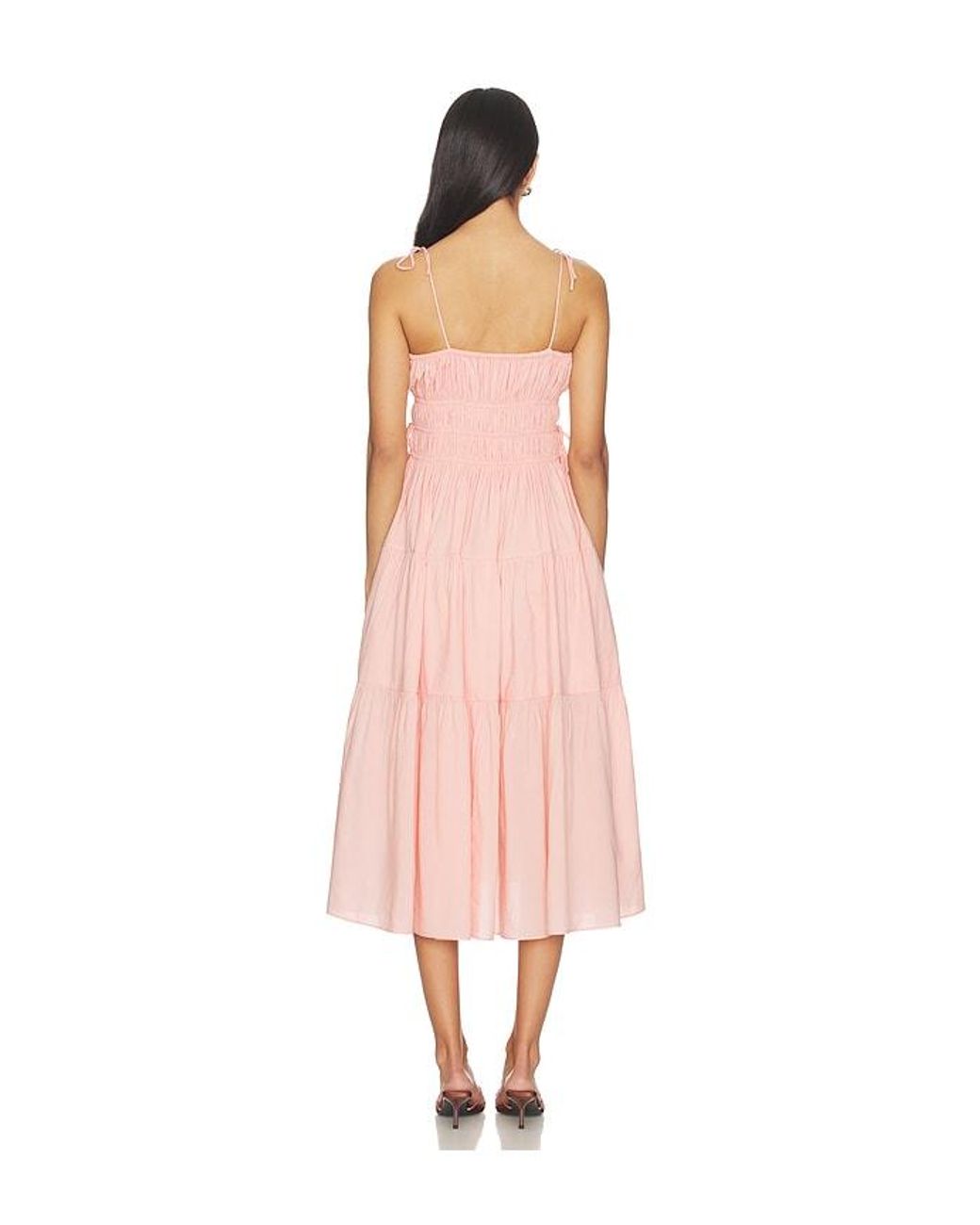 BUMPSUIT Multicolor Shirred Midi Poplin Dress