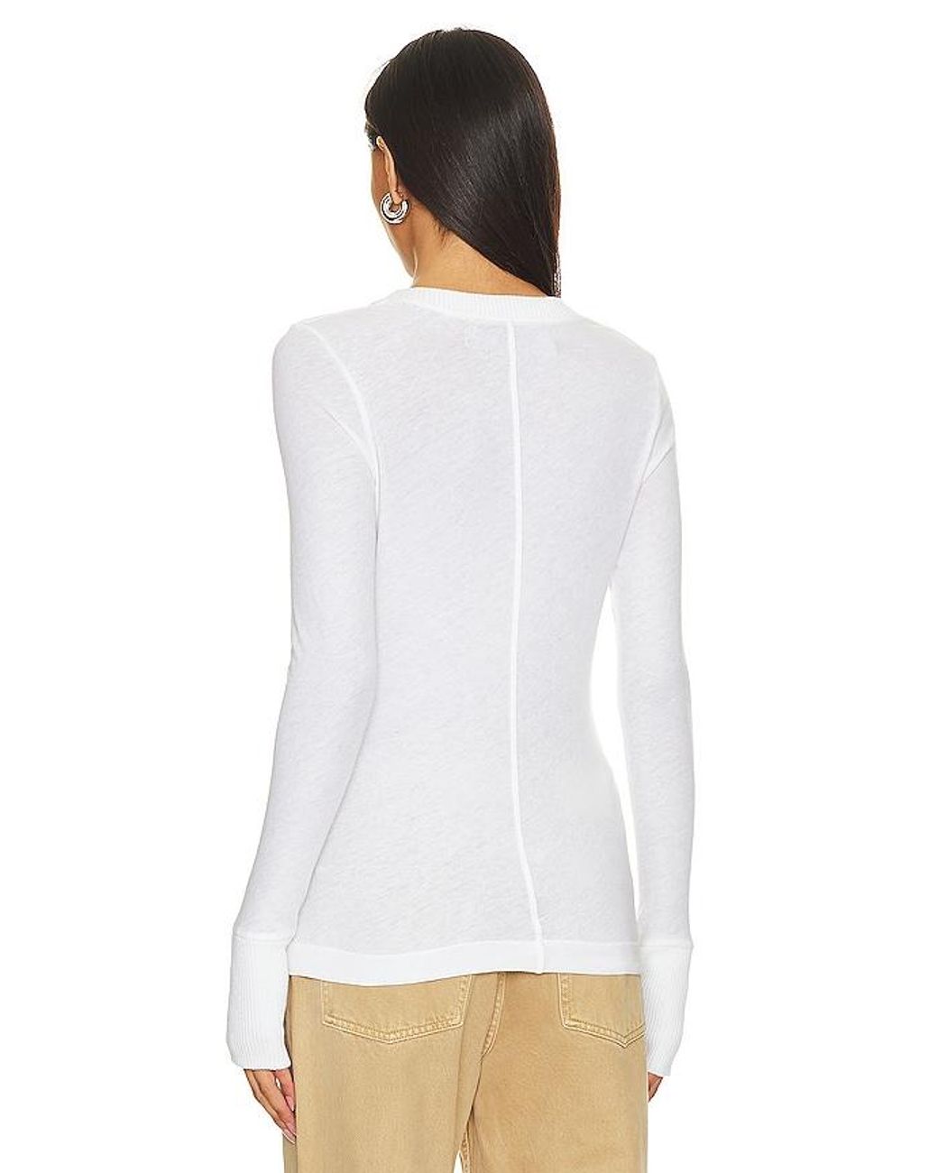 Enza Costa White Cashmere Easy Cuffed U