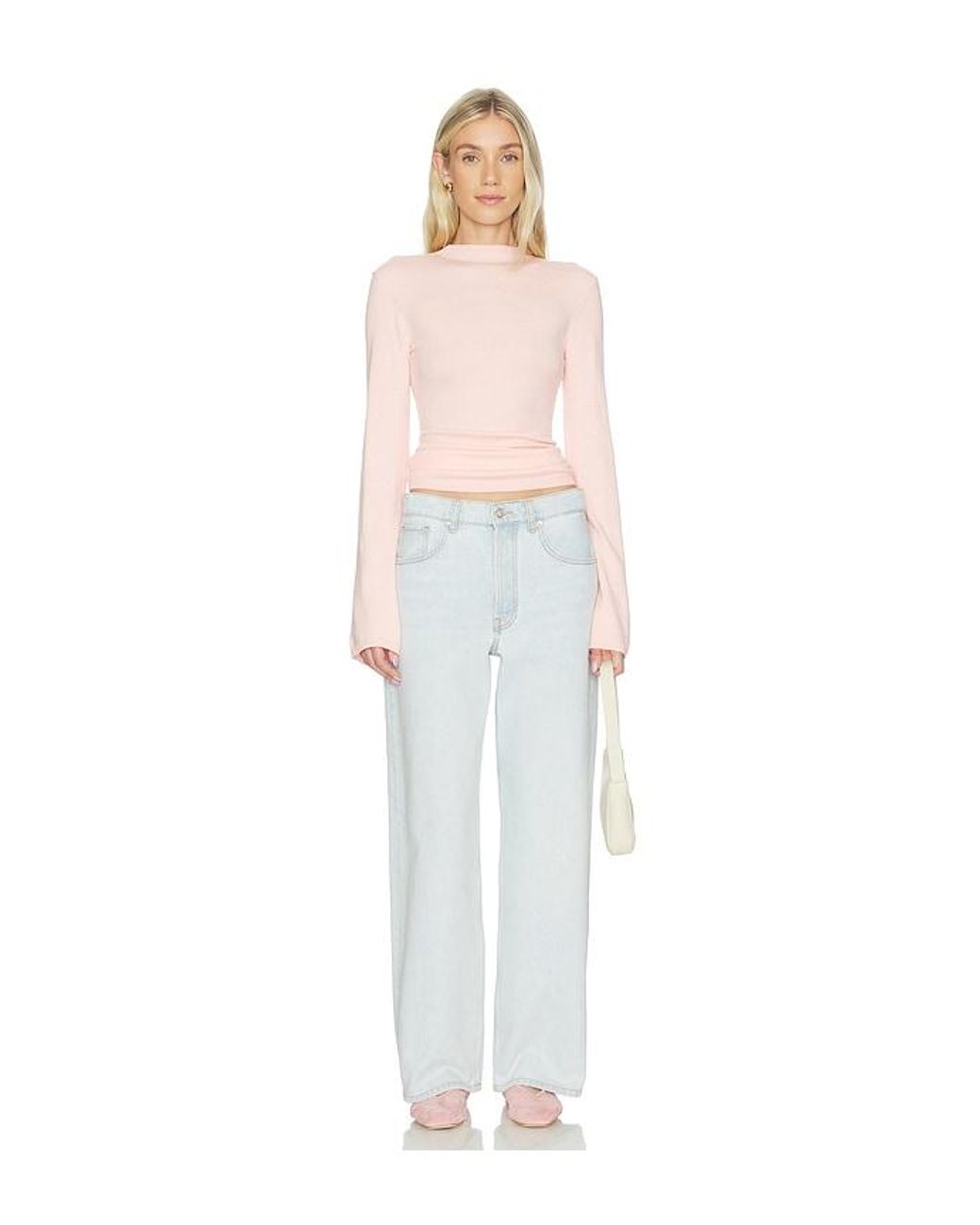 Lovers + Friends White Joelle Funnel Neck Sweater