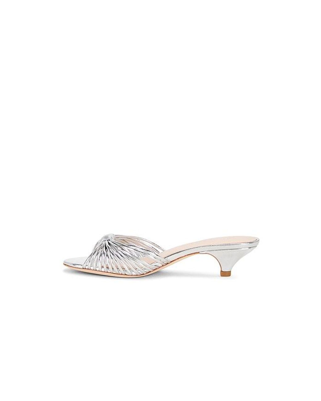 Loeffler Randall White Dixie Strappy Kitten Heel Sandal