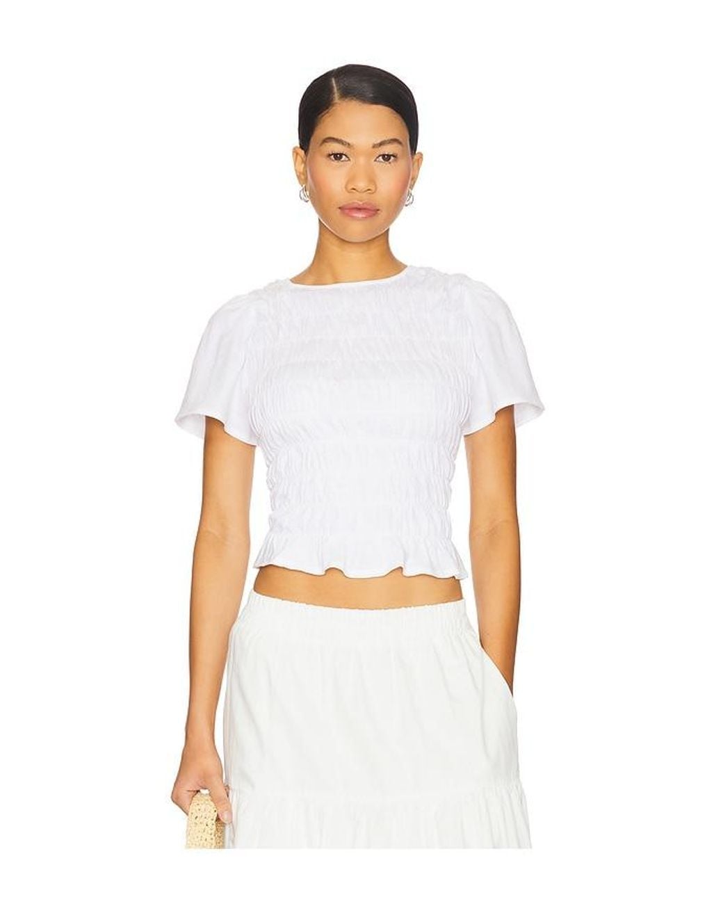 Sanctuary White Better Together Smocked Top