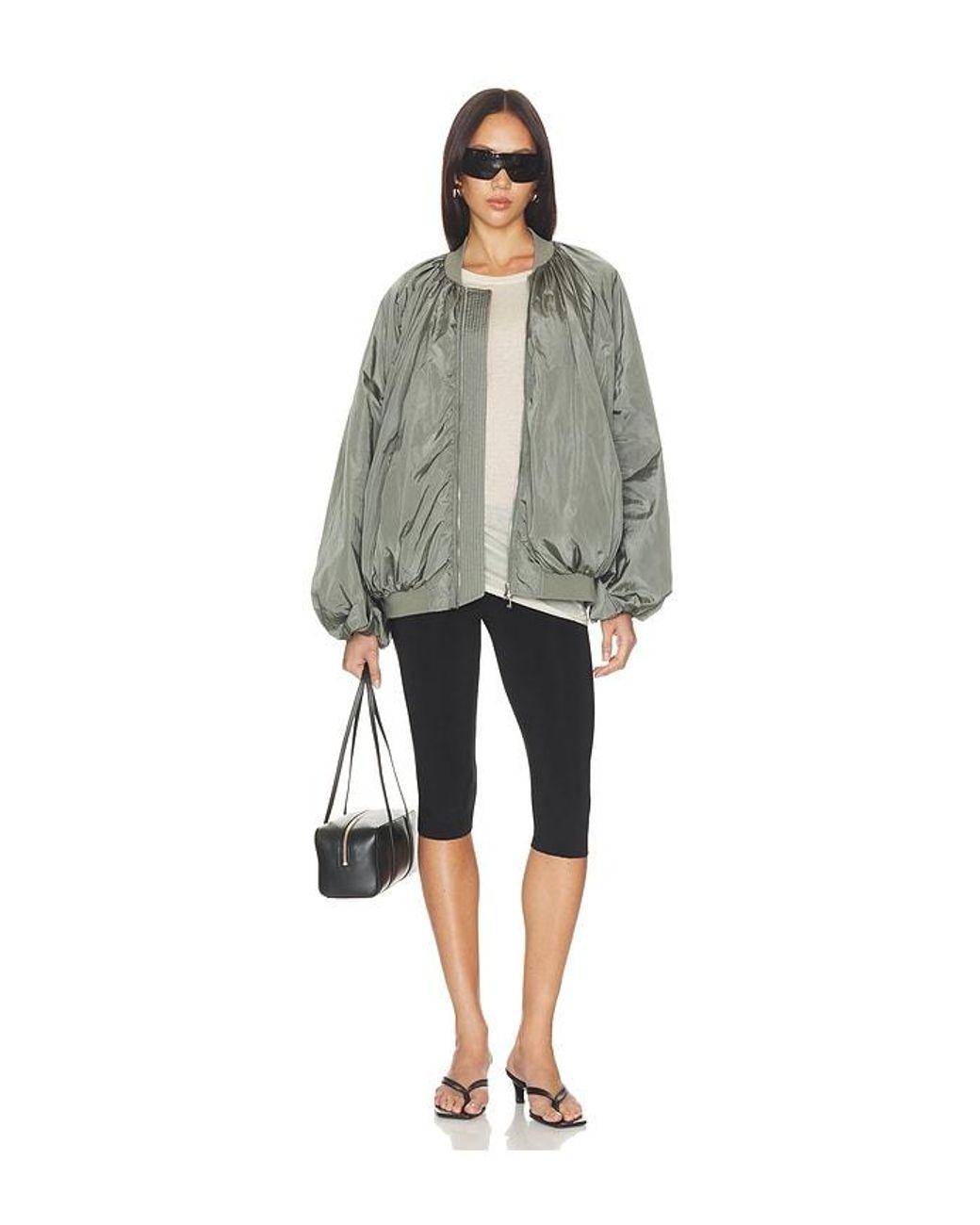 Agolde Gray Raffi Bomber Jacket