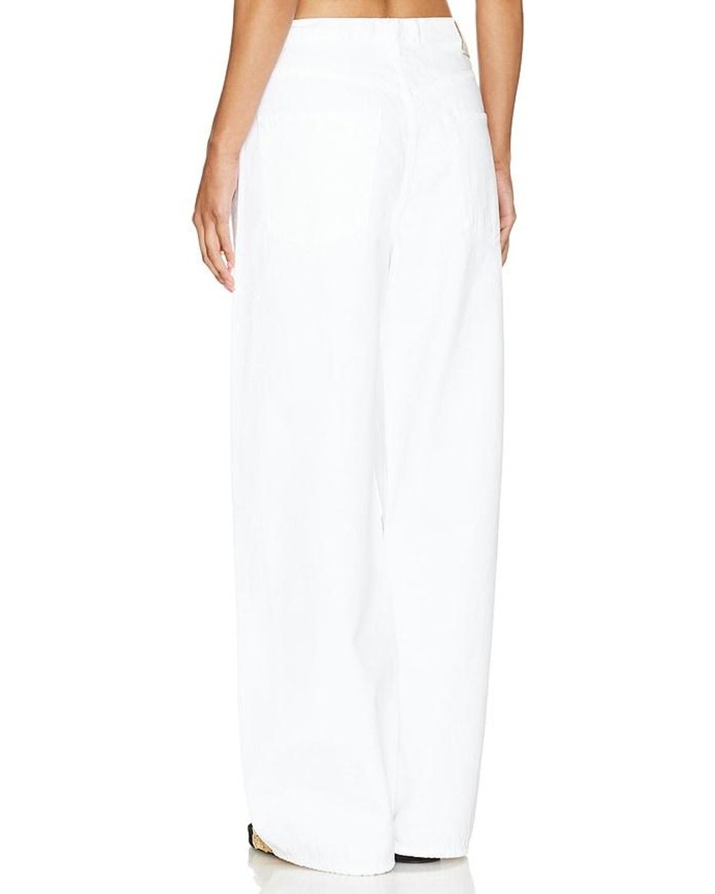 Citizens of Humanity White Brynn Drawstring Wide Leg Jeans