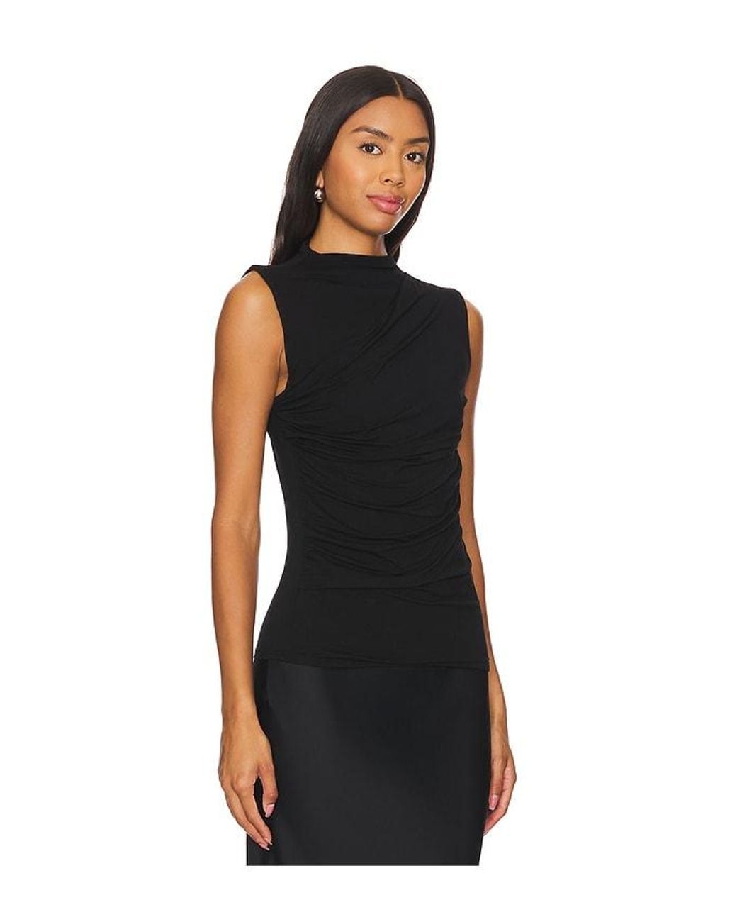 Enza Costa Black Sleeveless Twist Top