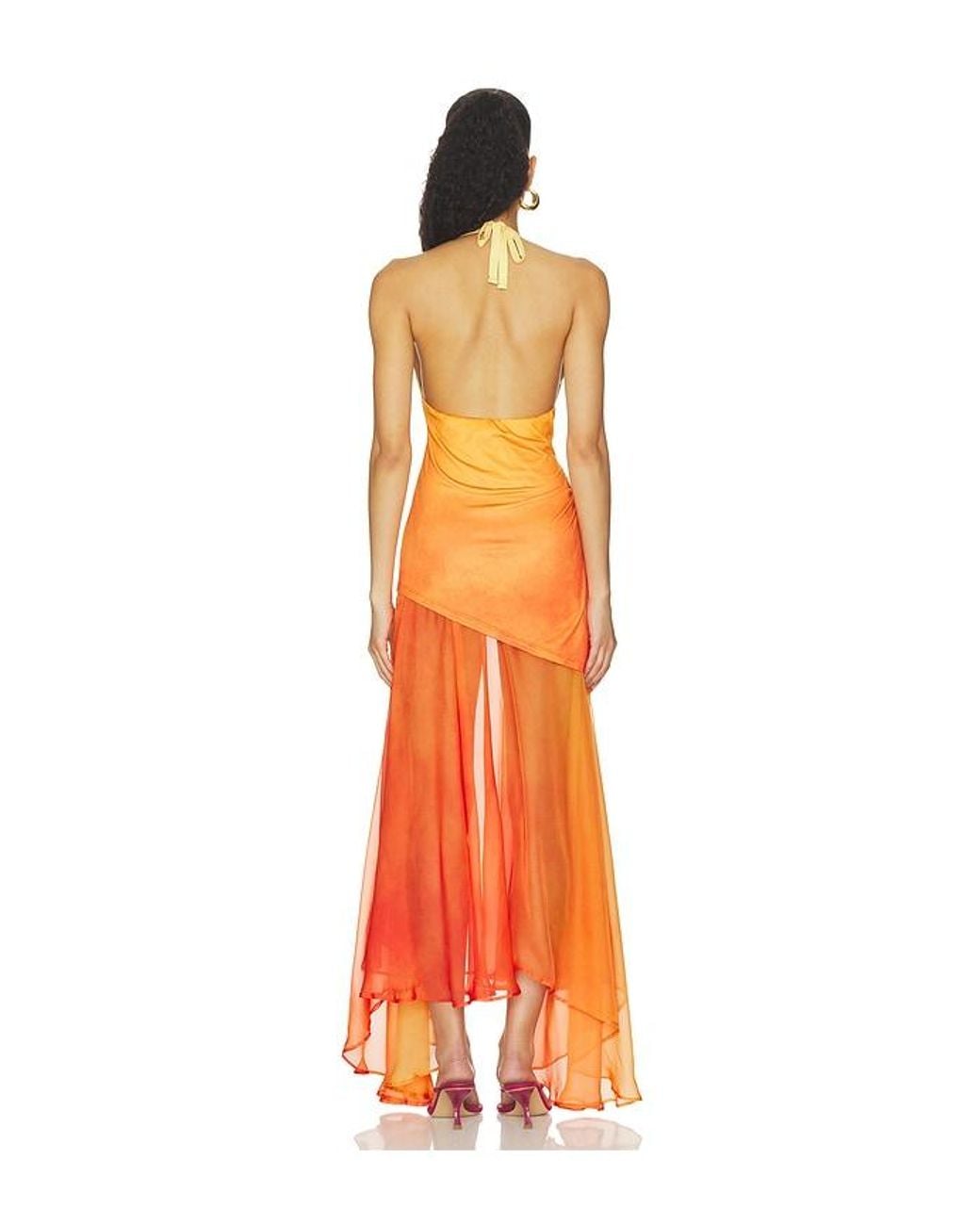 Mirae Orange Birdie Dress