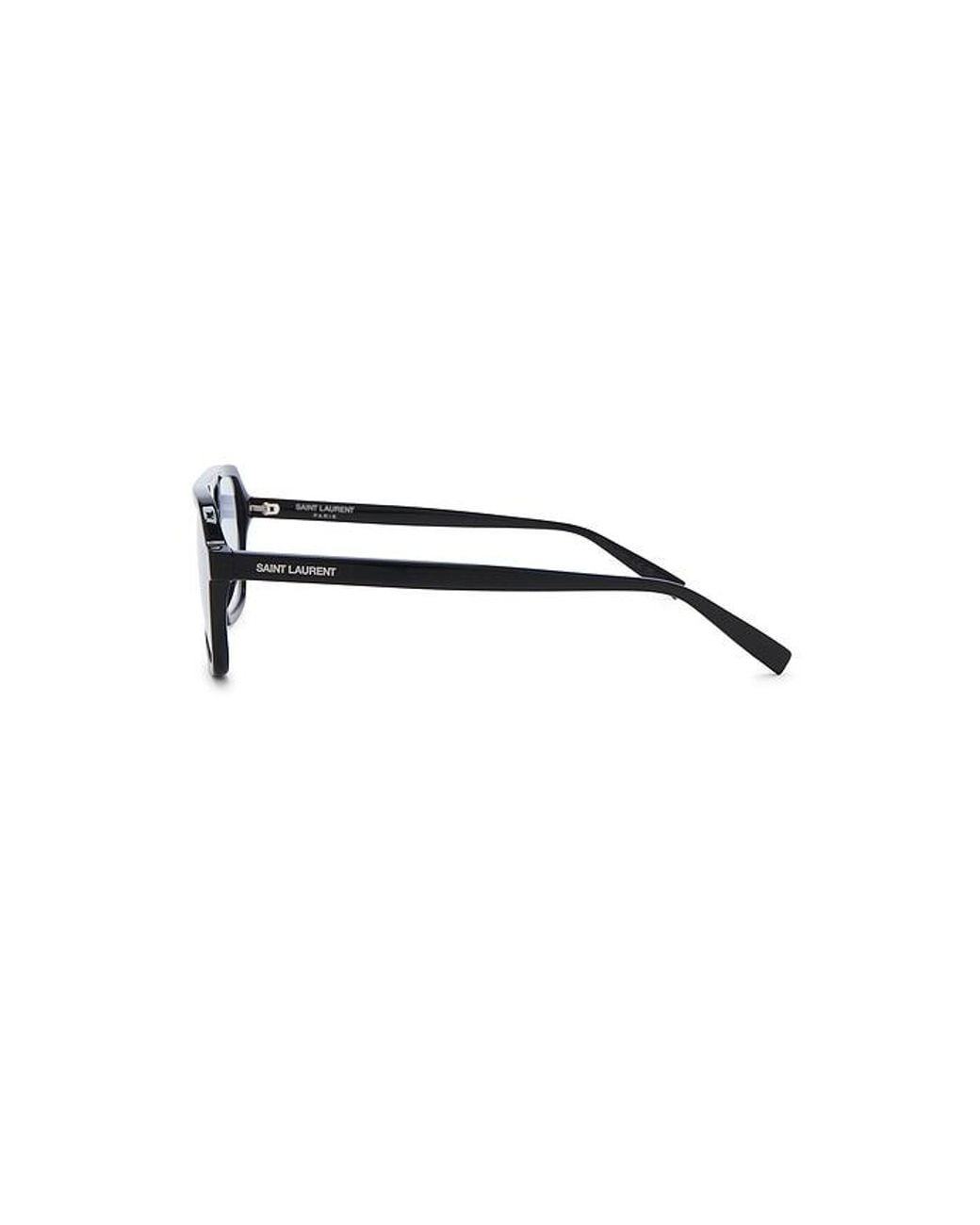 Saint Laurent Blue Sl Logo Rectangular Sunglasses for men