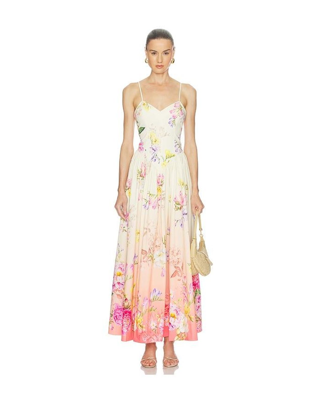 Hemant & Nandita White Corseted Maxi Dress
