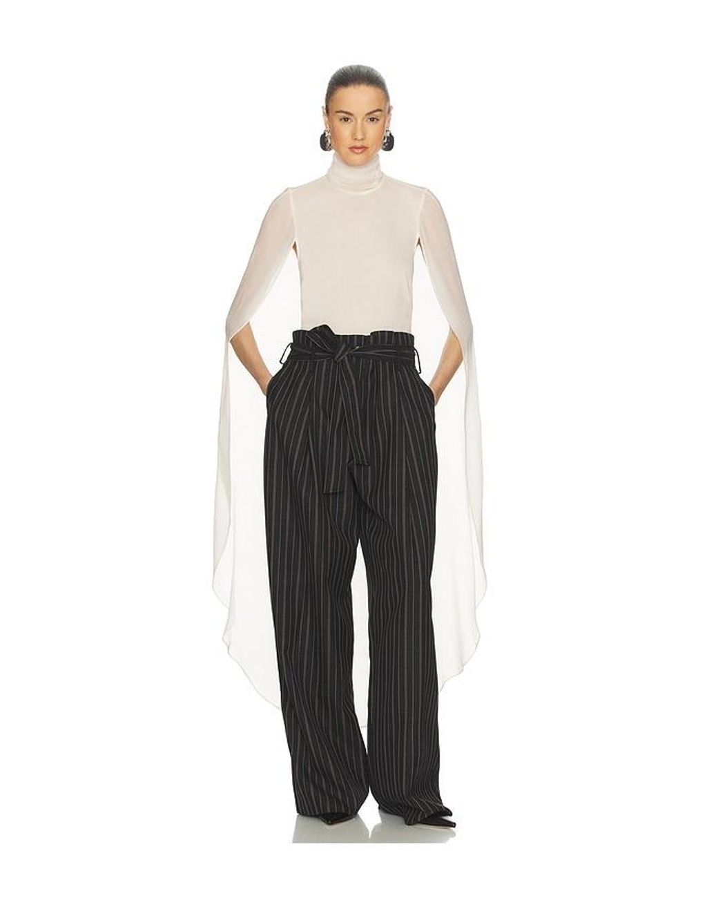 Helsa Black Stripe Twill Super Baggy Pants