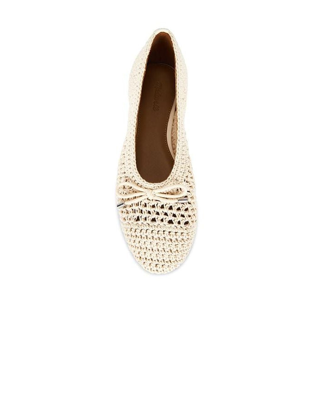 Madewell White Hester Crochet Ballet Flat