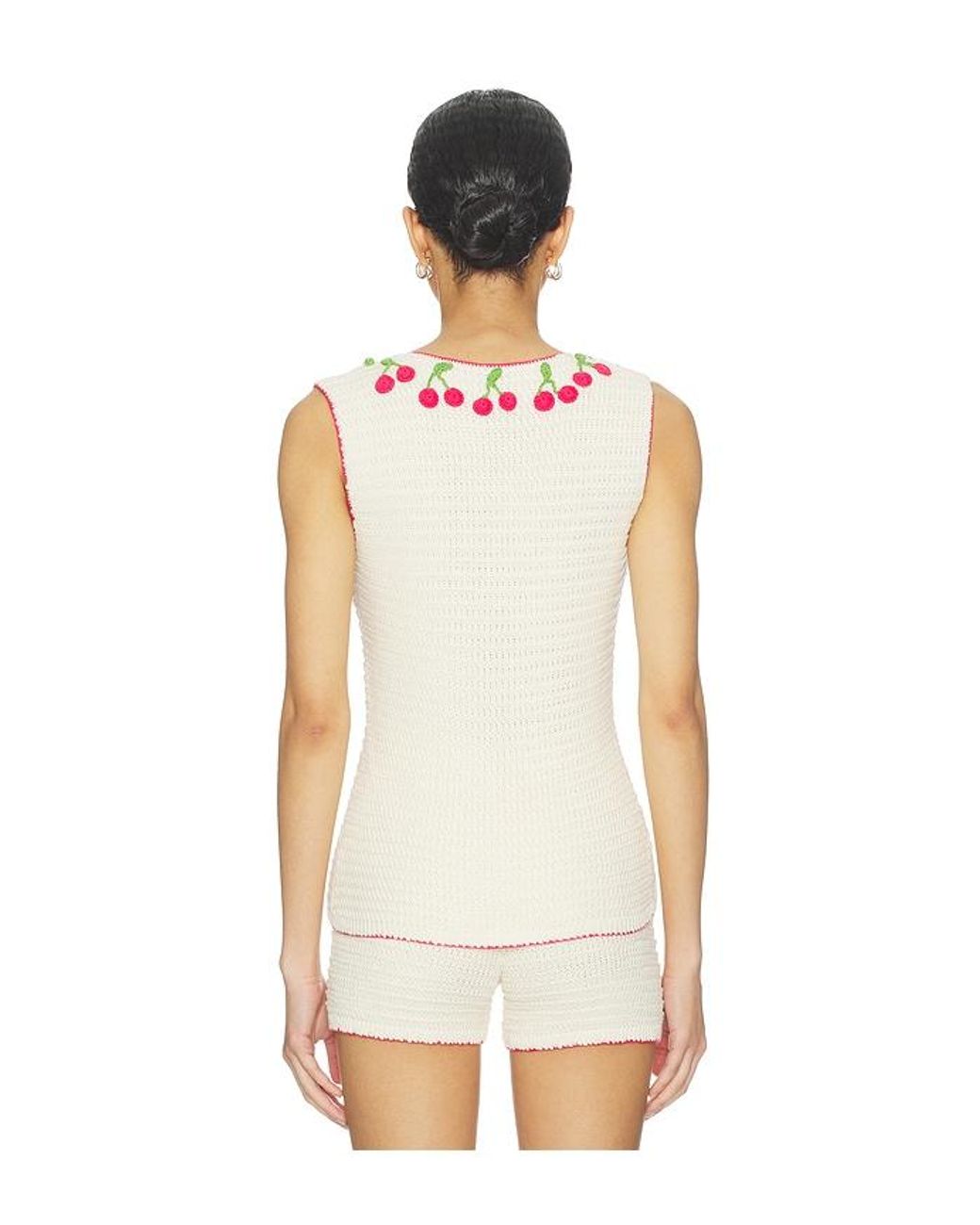 CAPITTANA White Sasha Cherry Top