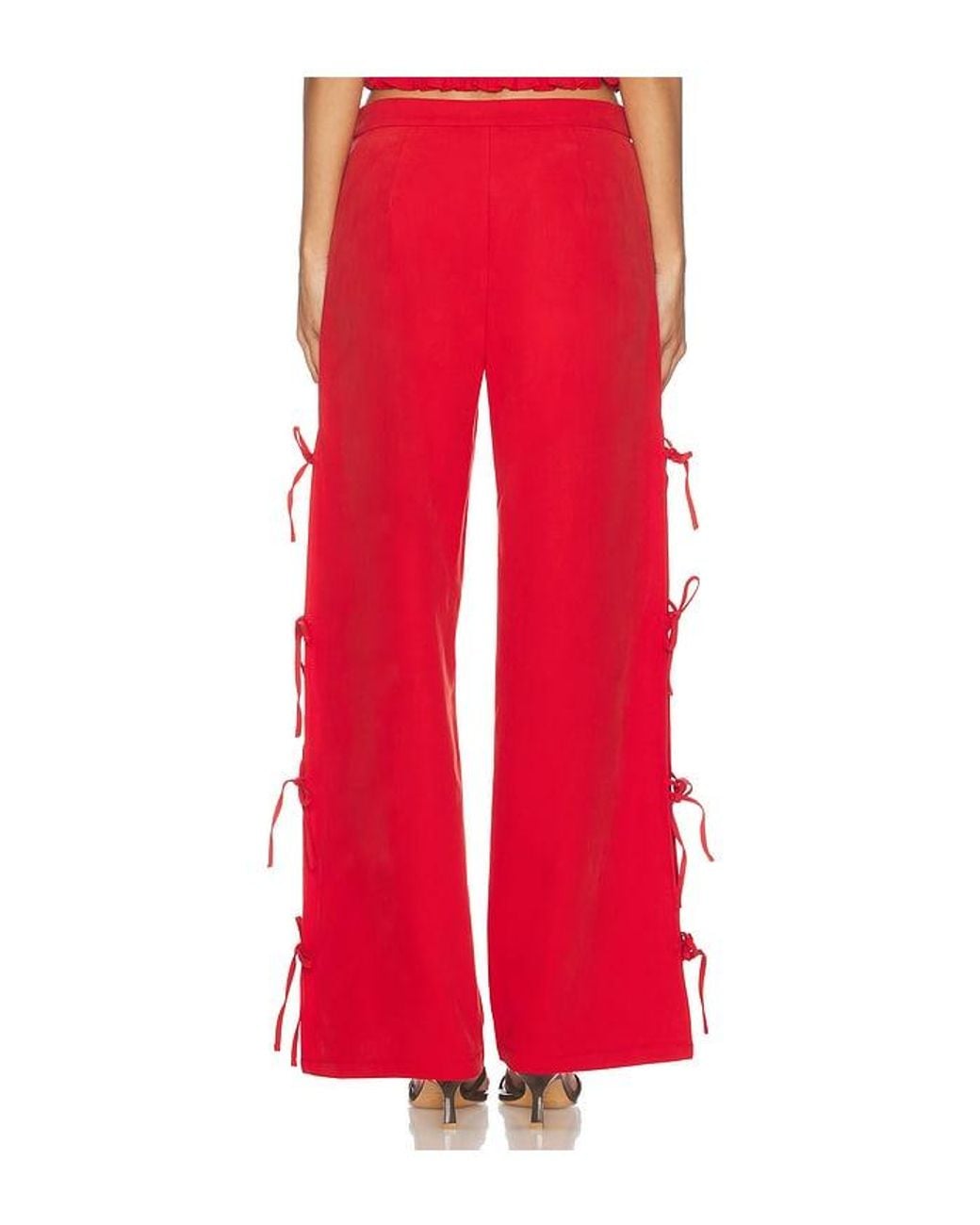 LNA Red Delia Tie Side Pant