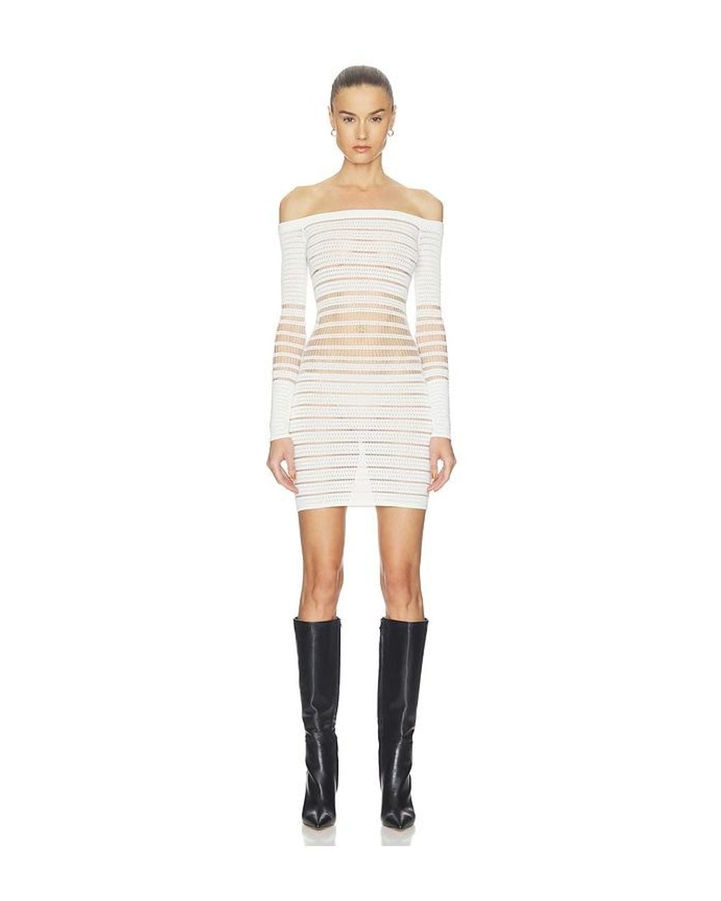 HAELO White Veiled Mini Dress