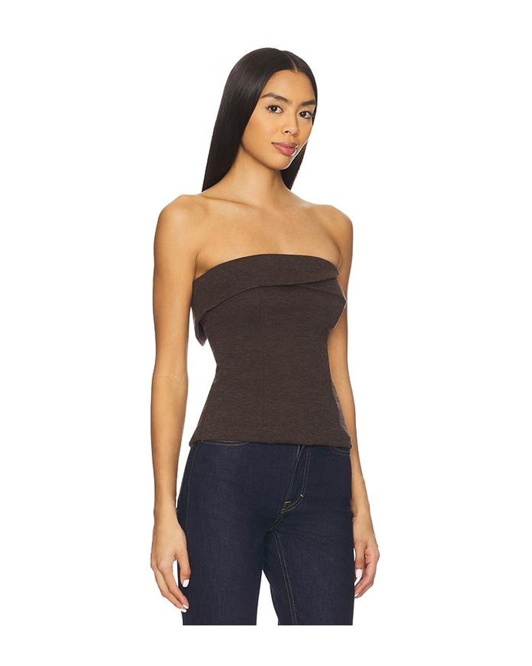 ALL THE WAYS Blue Josefina Strapless Top