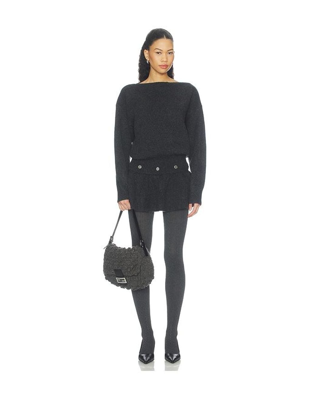 PULL PÉPLUM CORINTH en Grey Source Unknown en coloris Black
