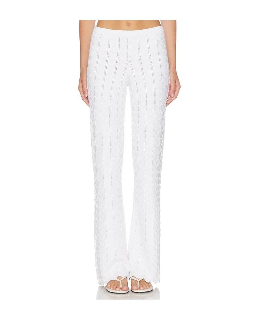 Lovers + Friends White Polly Knit Pant