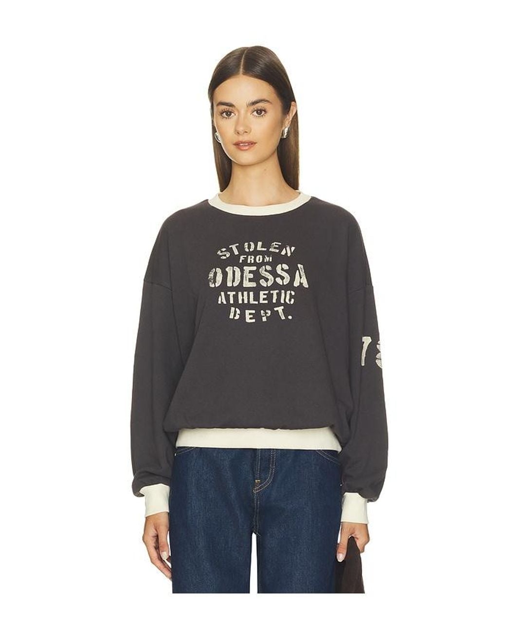 Daydreamer Black Stolen From Odessa Oversized Crew Sweatshirt