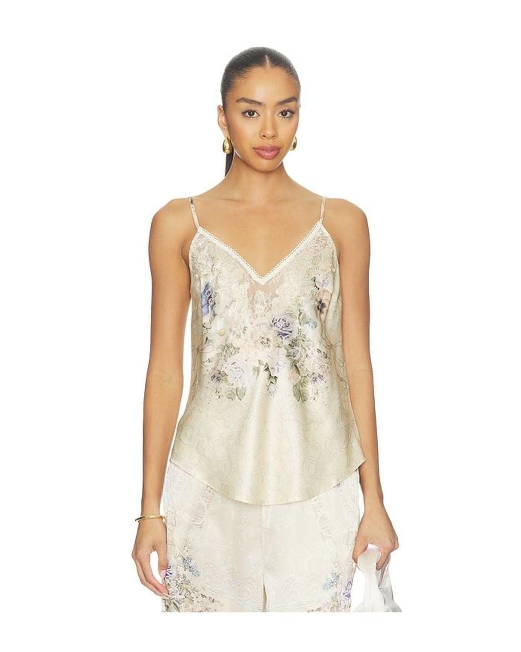 Camilla Natural V-Neck Bias Cami