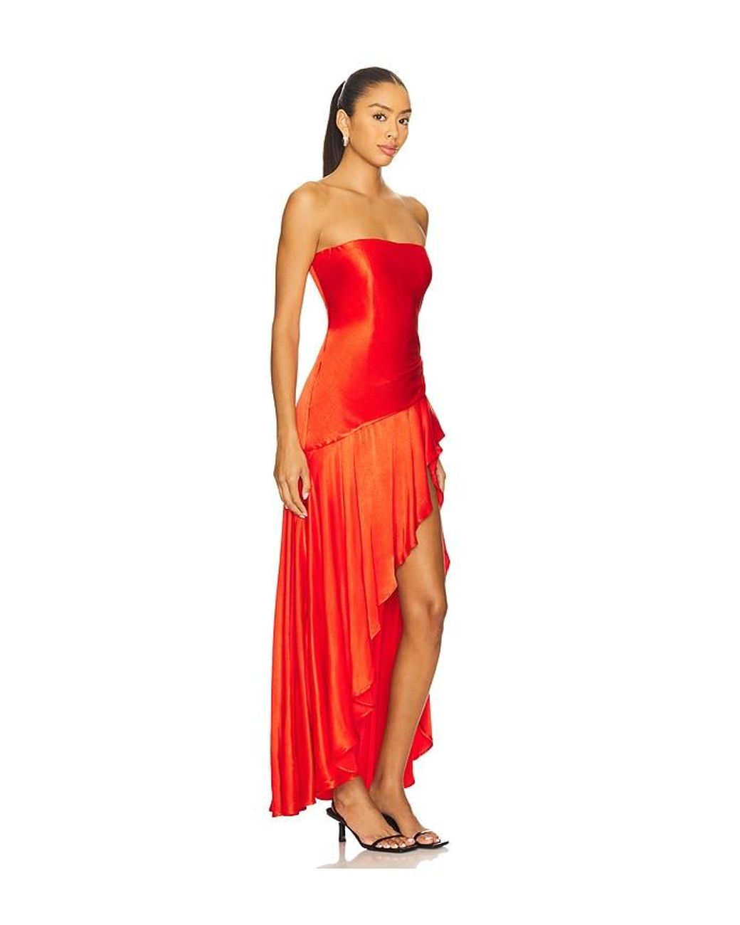 Bardot Red Midi-Kleid Lorenza