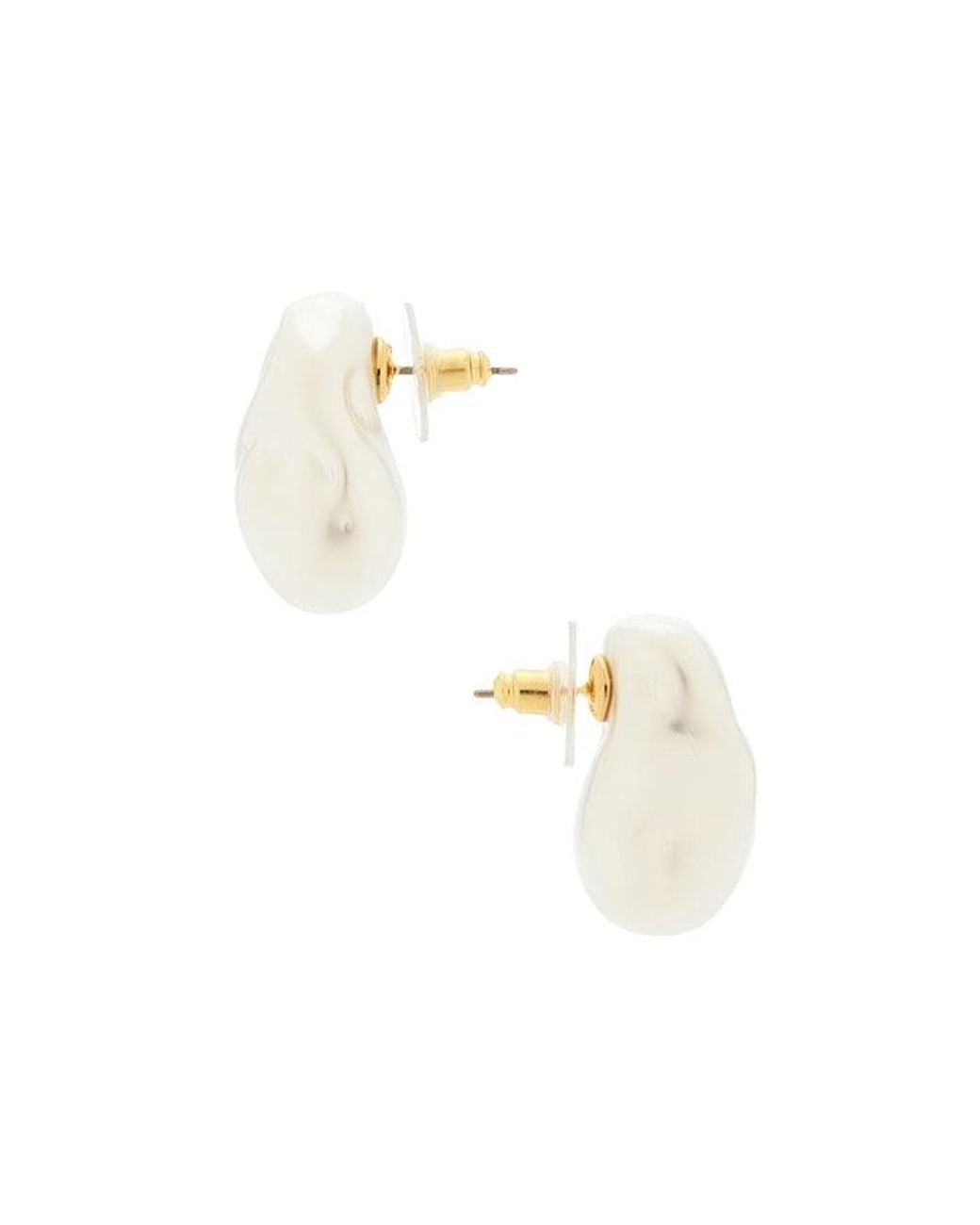 Lele Sadoughi White Worth Ave Button Earrings