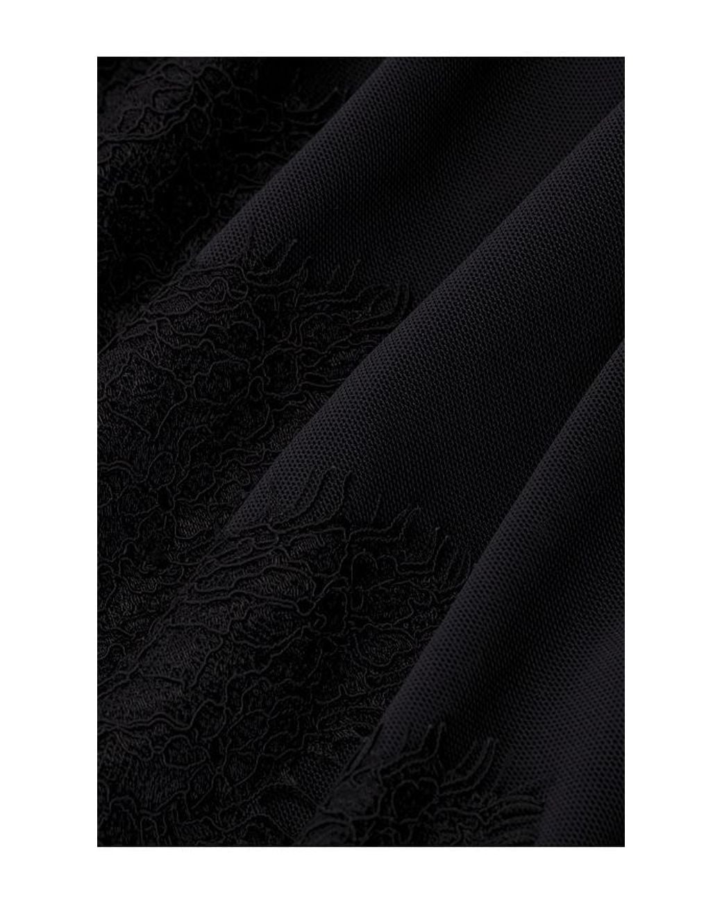 Halo Black Wave Lace Mini Dress