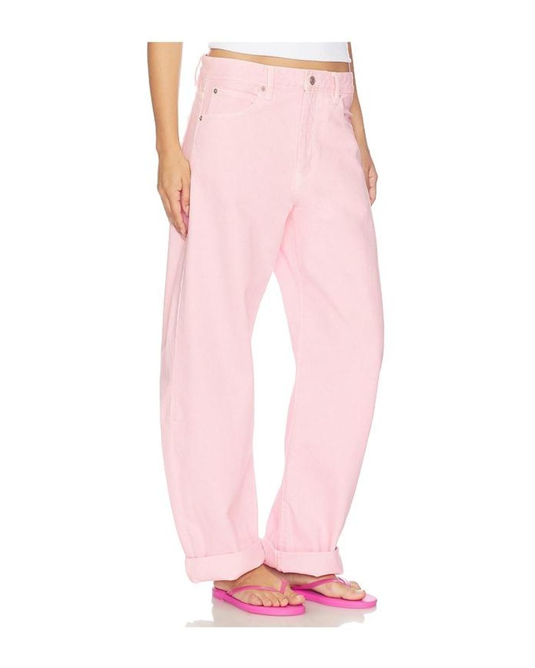 FRAME Pink The Bubble Jeans