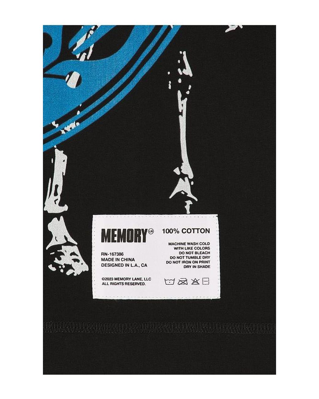 Memory Lane Blue Layered Icons Crop Tee for men