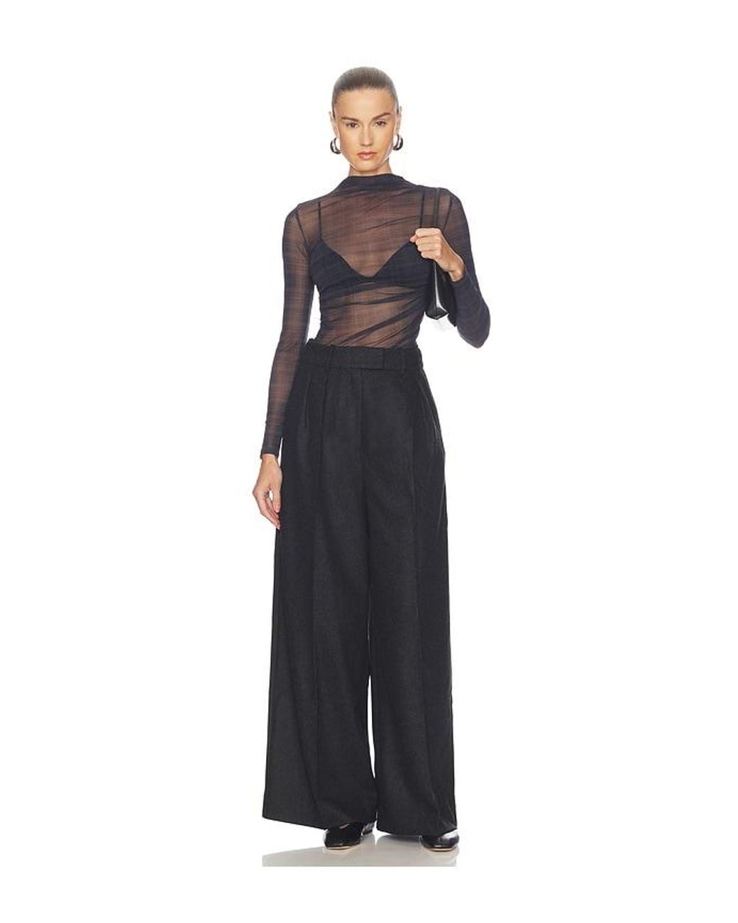 Enza Costa Multicolor Mesh Longsleeve Twist Top
