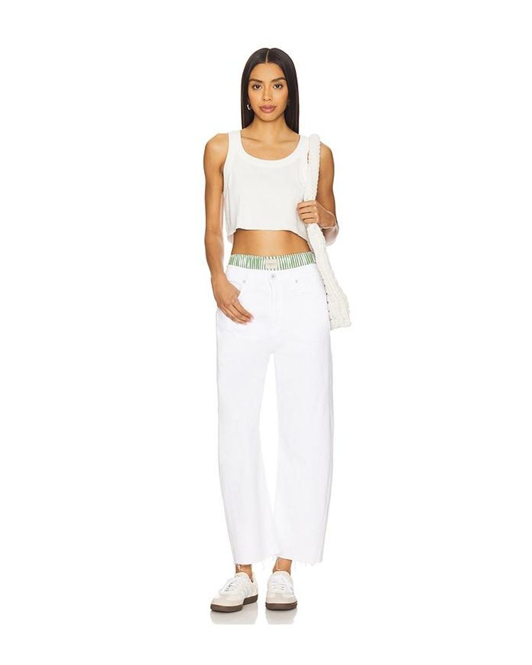 AG Jeans White Hattie Crop