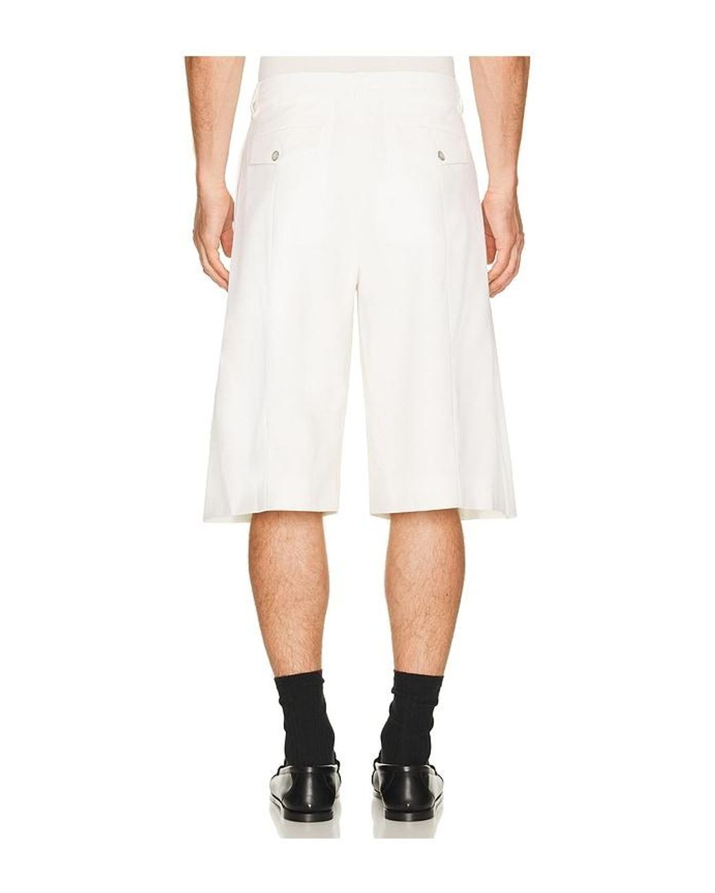 Casablanca White Pleated Baggy Shorts for men