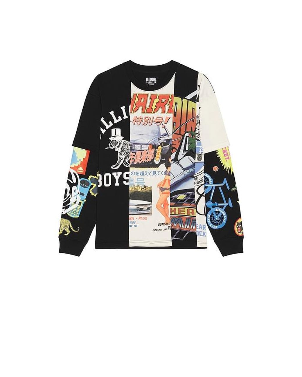 BBCICECREAM Black Original Layered Long Sleeve Tee for men