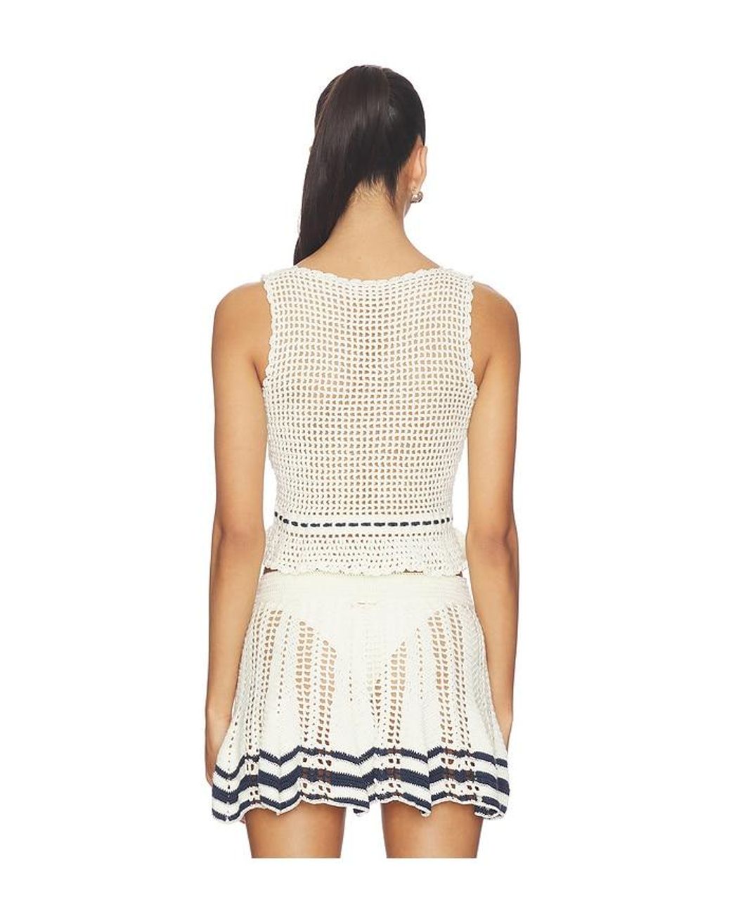 MY BEACHY SIDE White Amie Hand-Crocheted Top
