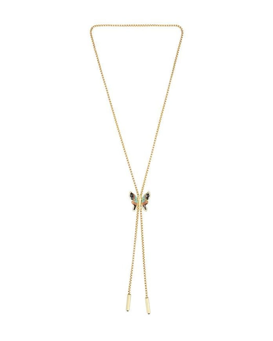 Lele Sadoughi Blue Wild Butterfly Bolo Necklace