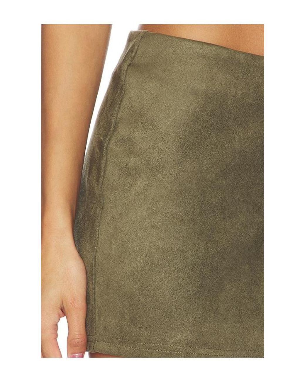superdown Green Patsie Faux Suede Mini Skirt