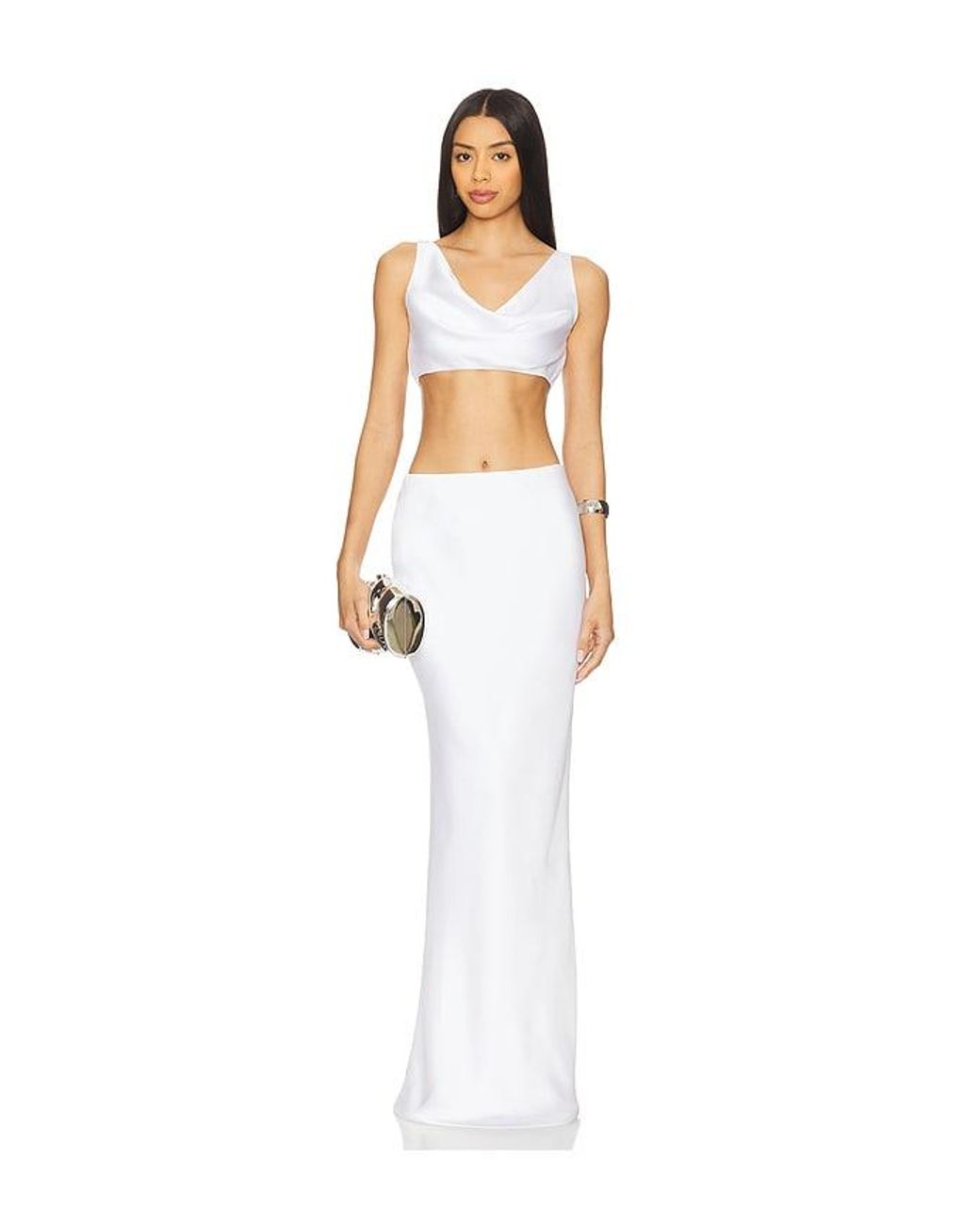 Norma Kamali White Maria Cropped Top