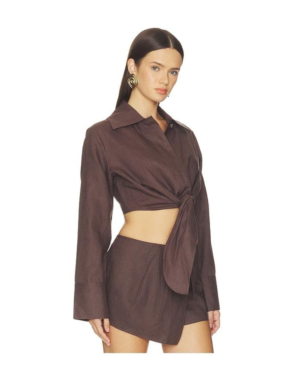 Cult Gaia Brown Kate Top