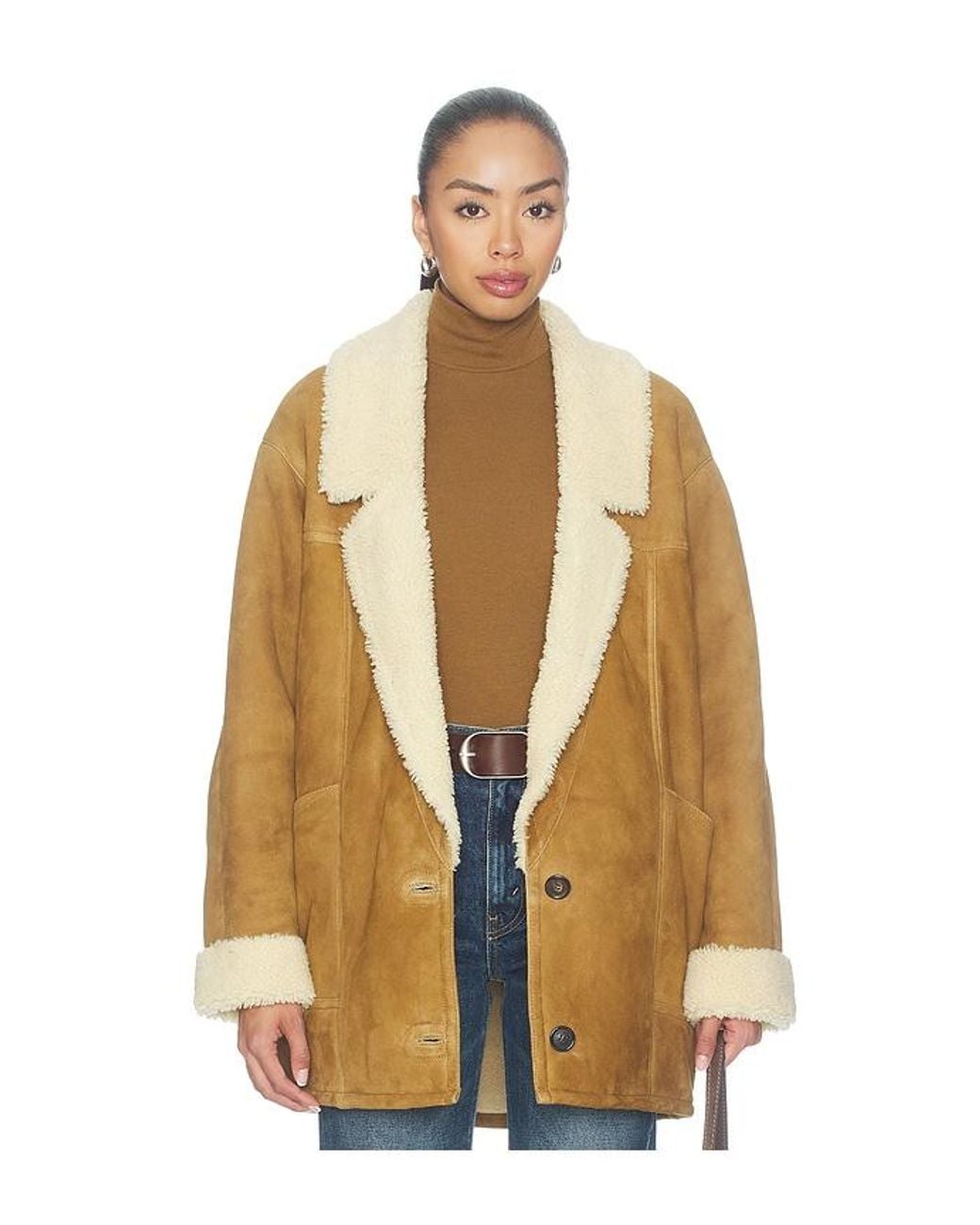 Nili Lotan Natural Noelle Shearling Coat