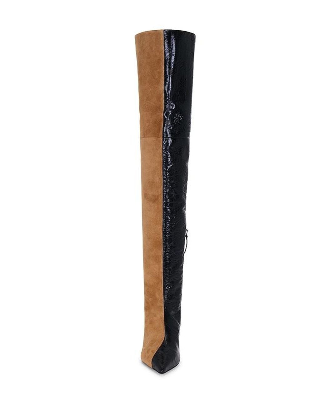 Black Suede Studio Brown Oblik 70 Over The Knee Boot