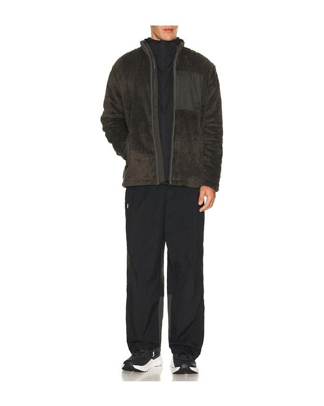 On Shoes Black Ascent Fleece Jacket for men