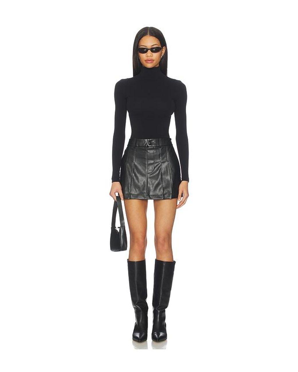 Rag & Bone Black Esme Faux Leather Skort