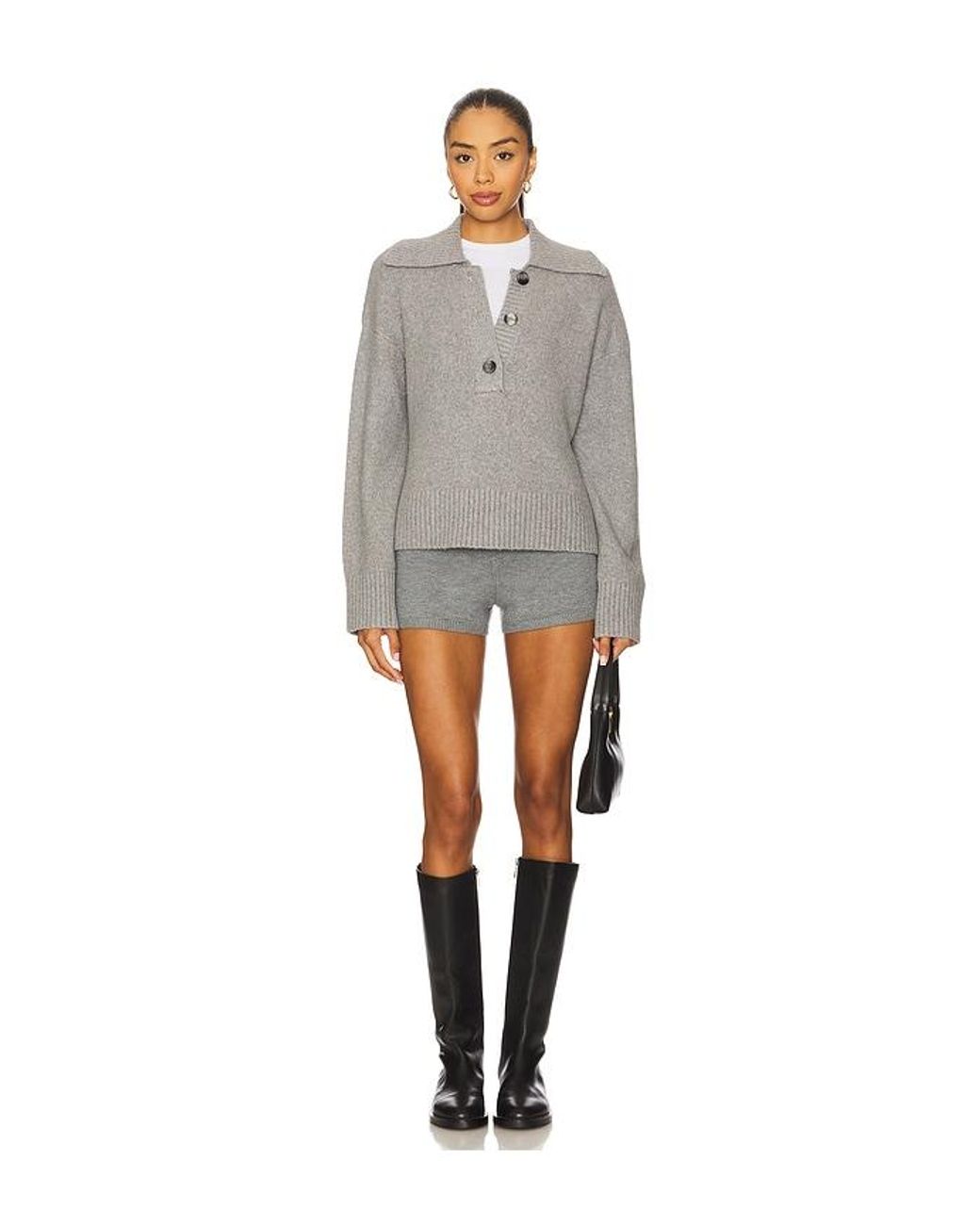 Free People Gray Trading Up Polo