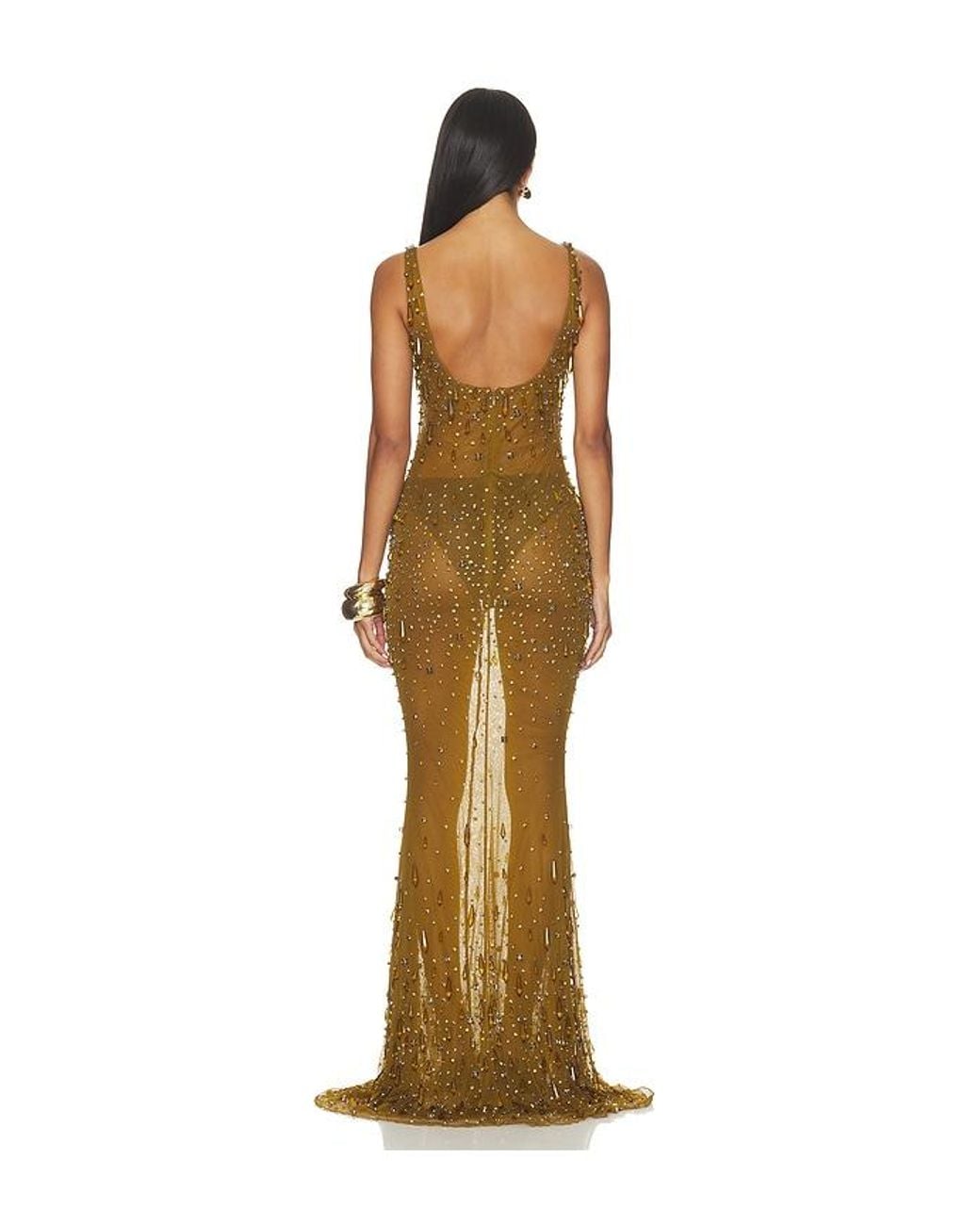 retroféte Metallic Zanie Crystal Dress