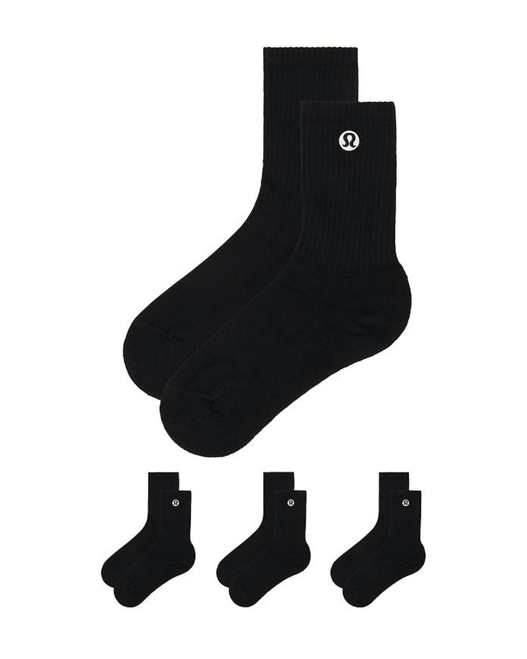 lululemon athletica Black Daily Essential Socks 3 Pair for men